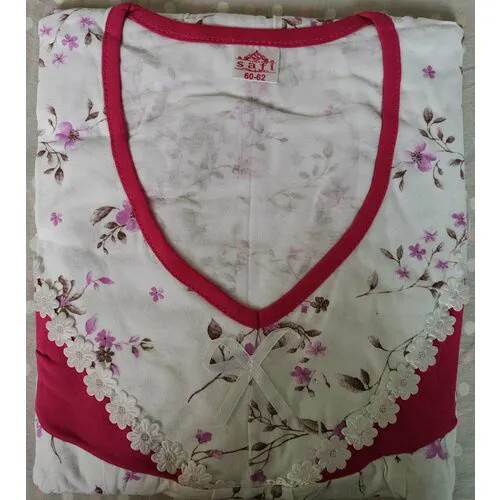 Сорочка , размер 60-62, белый, розовый