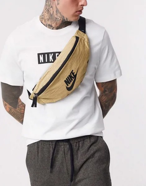 Золотистая сумка-кошелек на пояс Nike-Золотой