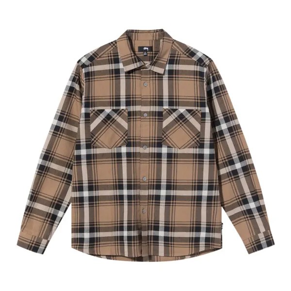 Рубашка Stussy Classic Bailey Plaid Long-Sleeve 'Brown', коричневый