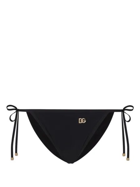 Dolce & Gabbana плавки бикини с завязками и логотипом, черный