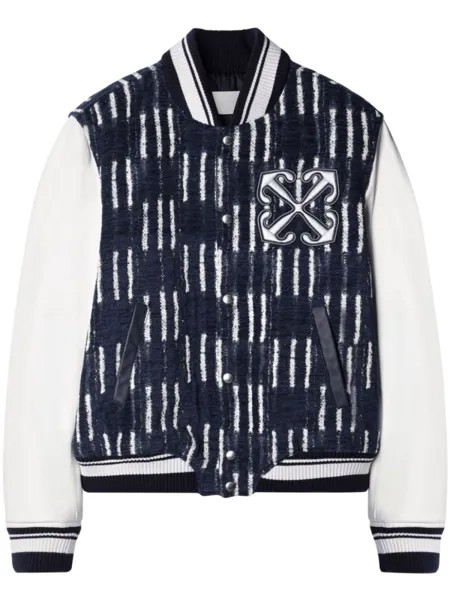 Off-White жаккардовый бомбер Shibori, белый