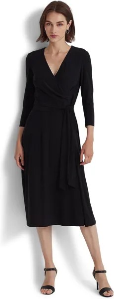 Матовое платье-миди из джерси LAUREN Ralph Lauren, черный