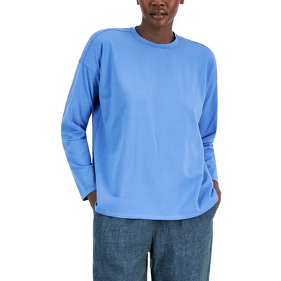 Женская синяя свободная футболка с круглым вырезом Eileen Fisher Plus 2X BHFO 2974