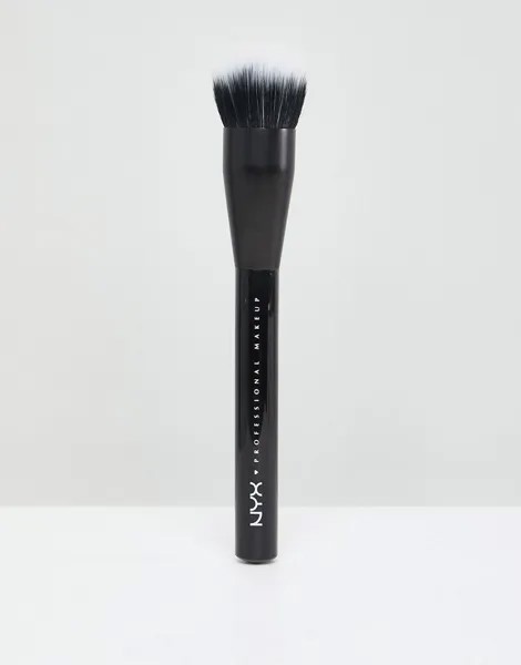 Кисть для нанесения тональной основы с двумя видами щетины NYX Professional Make-Up Pro-Бесцветный