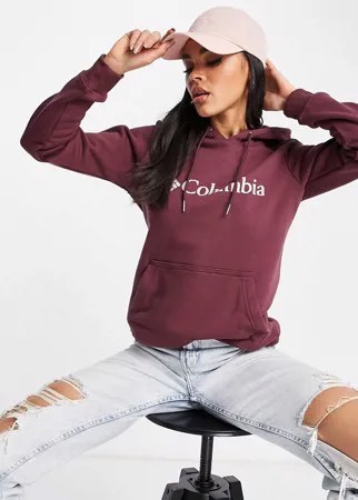Бордовый худи с логотипом Columbia-Красный
