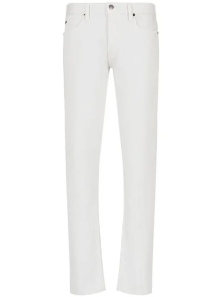 Emporio Armani узкие джинсы J75 с заниженной талией, белый