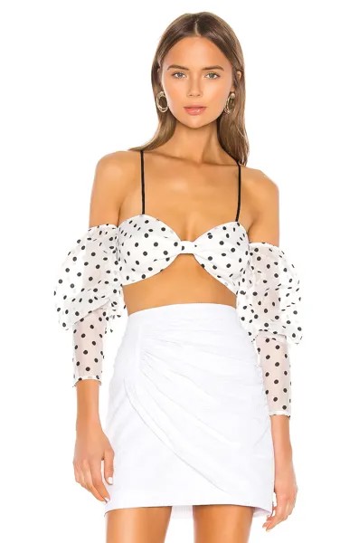 Топ Camila Coelho Sidney Crop, цвет White & Black