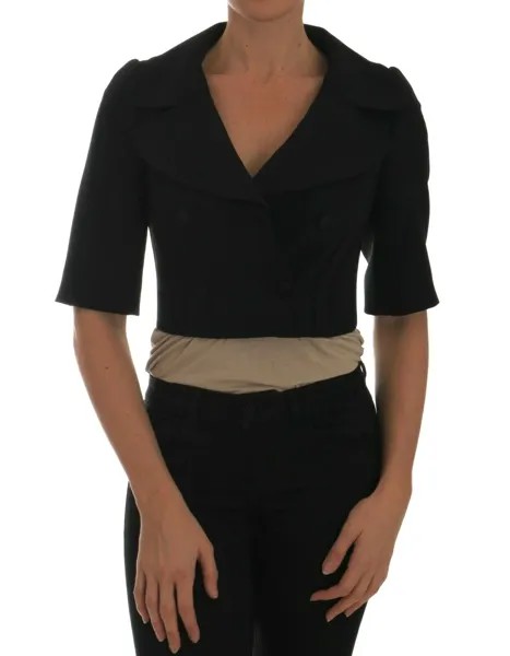 Укороченный пиджак DOLCE - GABBANA Черный короткий приталенный пиджак IT36/ US4 / XS Рекомендуемая розничная цена 1800 долларов США