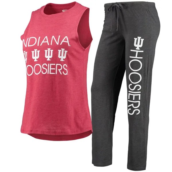 Женские спортивные темно-серые/малиновые чулки Indiana, майка и брюки для сна, комплект для сна