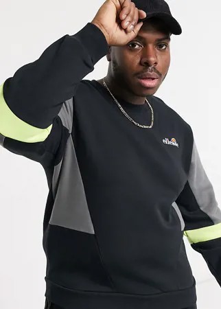 Черный свитшот в стиле колор блок ellesse PLUS Pineapples-Черный цвет