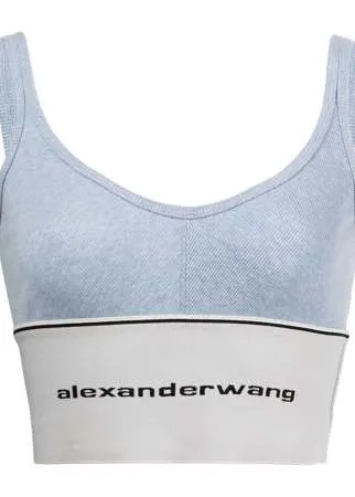 Alexander Wang бюстгальтер-бралетт в рубчик с логотипом