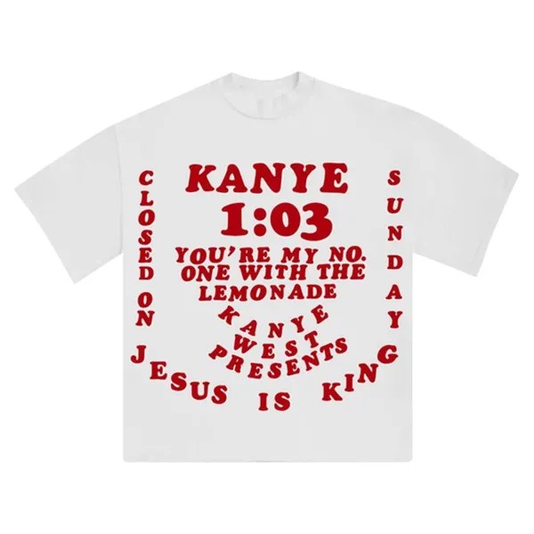 Футболка Kanye West Sunday Service x Cactus Plant Flea Market Jesus Is King III T-Shirt 'White', белый