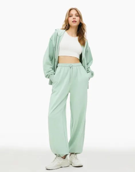Спортивные брюки женские Gloria Jeans GAC020235 зеленые 2XS/158