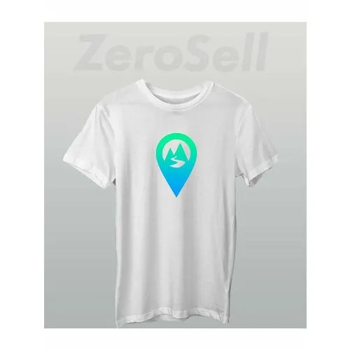 Футболка Zerosell карта эмблема знак, размер XXXL, белый