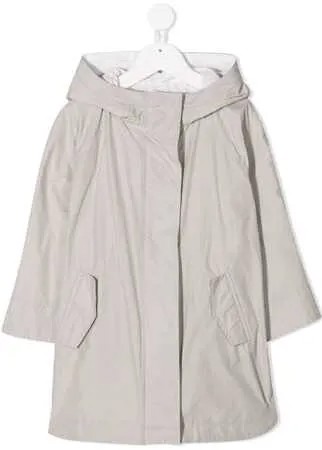 Brunello Cucinelli Kids парка миди с капюшоном