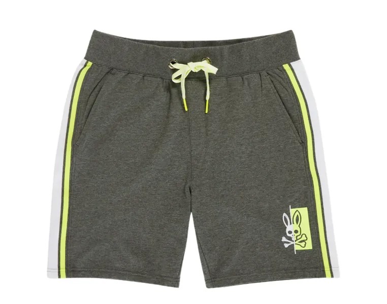 Мужские шорты Psycho Bunny Dovedale Heather Storm Grey/Lime B6R207N1FT-HST, серый