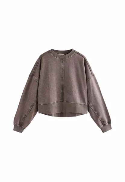 Толстовка WASHED EXPOSED SEAM CREW NECK Next, фиолетовый