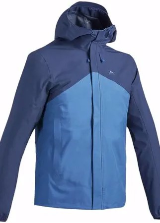 Куртка водонепроницаемая для горных походов мужская MH150, размер: XL, цвет: Асфальтово-Синий/Темно-Синий QUECHUA Х Decathlon