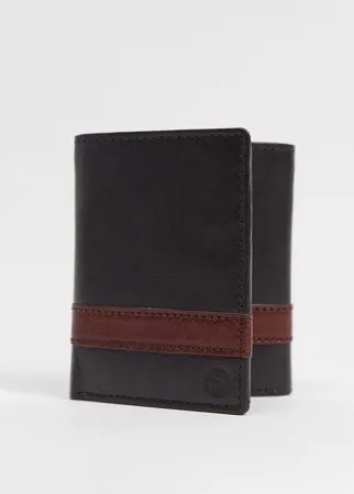 Кожаный кошелек-бумажник с тройным сложением Silver Street-Коричневый цвет