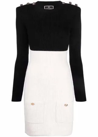 Elisabetta Franchi трикотажное платье с длинными рукавами