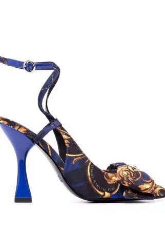 Versace Jeans Couture туфли с принтом Baroque и бантом