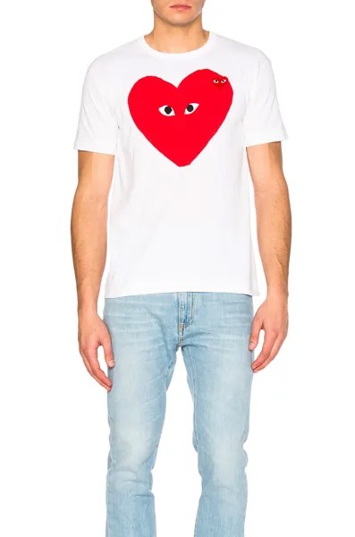 Футболка Comme des Garçons Large Heart, белый