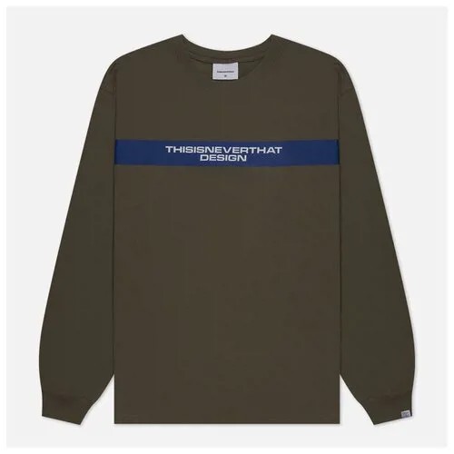 Лонгслив thisisneverthat, хлопок, размер S, зеленый