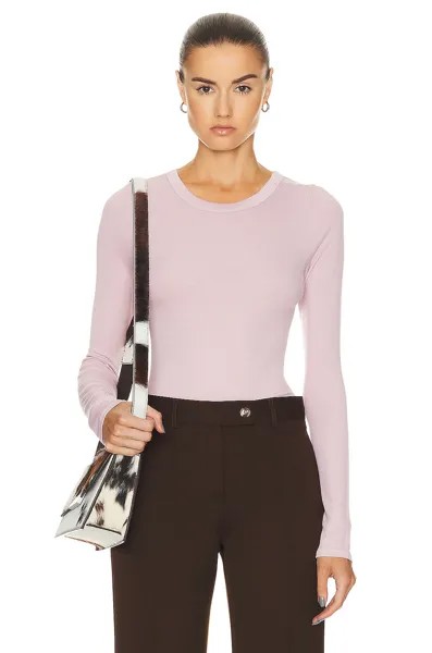 Топ Enza Costa Silk Knit Long Sleeve Crewneck, цвет Pink Clay