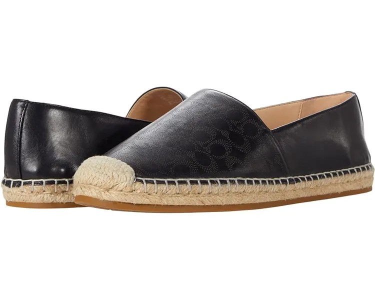 Лоферы COACH Carley Leather Espadrille, черный