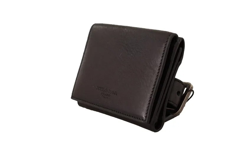 DOLCE - GABBANA Универсальный комплект кошелька, черная кожаная сумка с тройным сложением, ремень 500 долларов США
