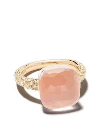 Pomellato кольцо из розового золота с кварцем и бриллиантами