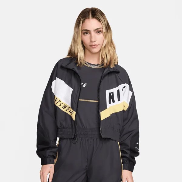 Спортивная тканая куртка NIKE, цвет dk smoke grey/dk smoke grey/black