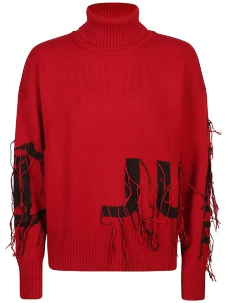 Just Cavalli свитер с логотипом-интарсией, красный