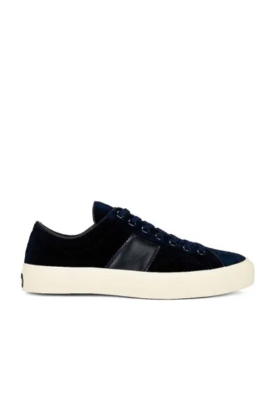 Кроссовки Tom Ford Stamped Croc Velvet Low Tops, цвет Navy & Cream