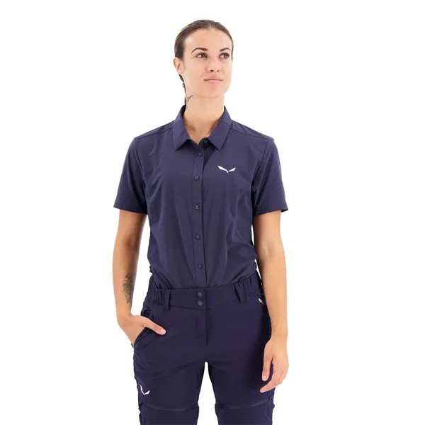 Рубашка с коротким рукавом Salewa Puez Minicheck 2 Dryton, синий