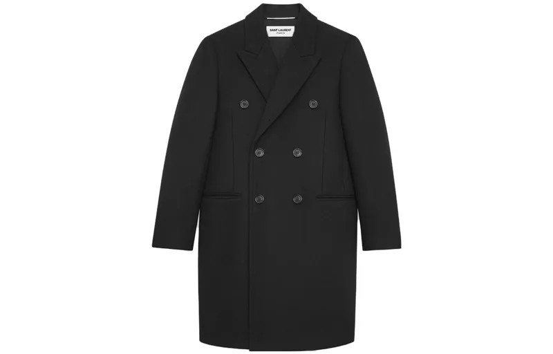 SAINT LAURENT Мужское пальто, цвет Black