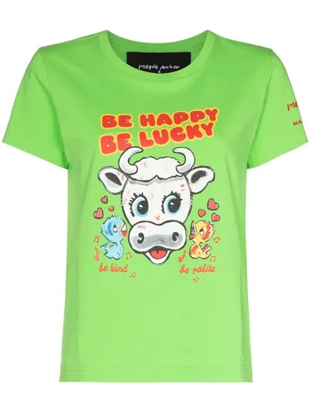 Marc Jacobs футболка Be Happy Be Lucky из коллаборации с Magda Archer