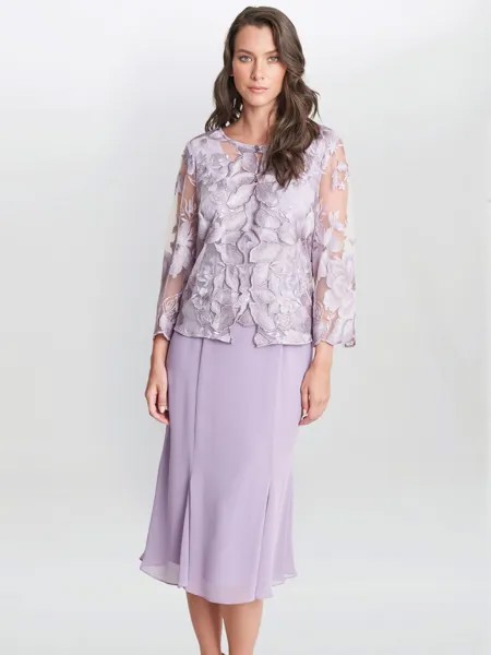 Gina Bacconi Платье миди Nadine, Orchid Mist