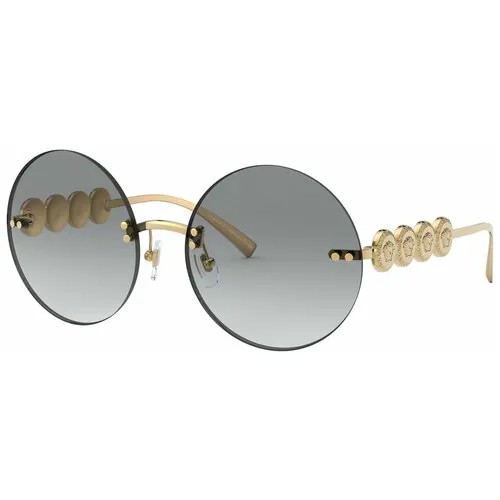 Солнцезащитные очки Versace, круглые, оправа: металл, для женщин, золотой