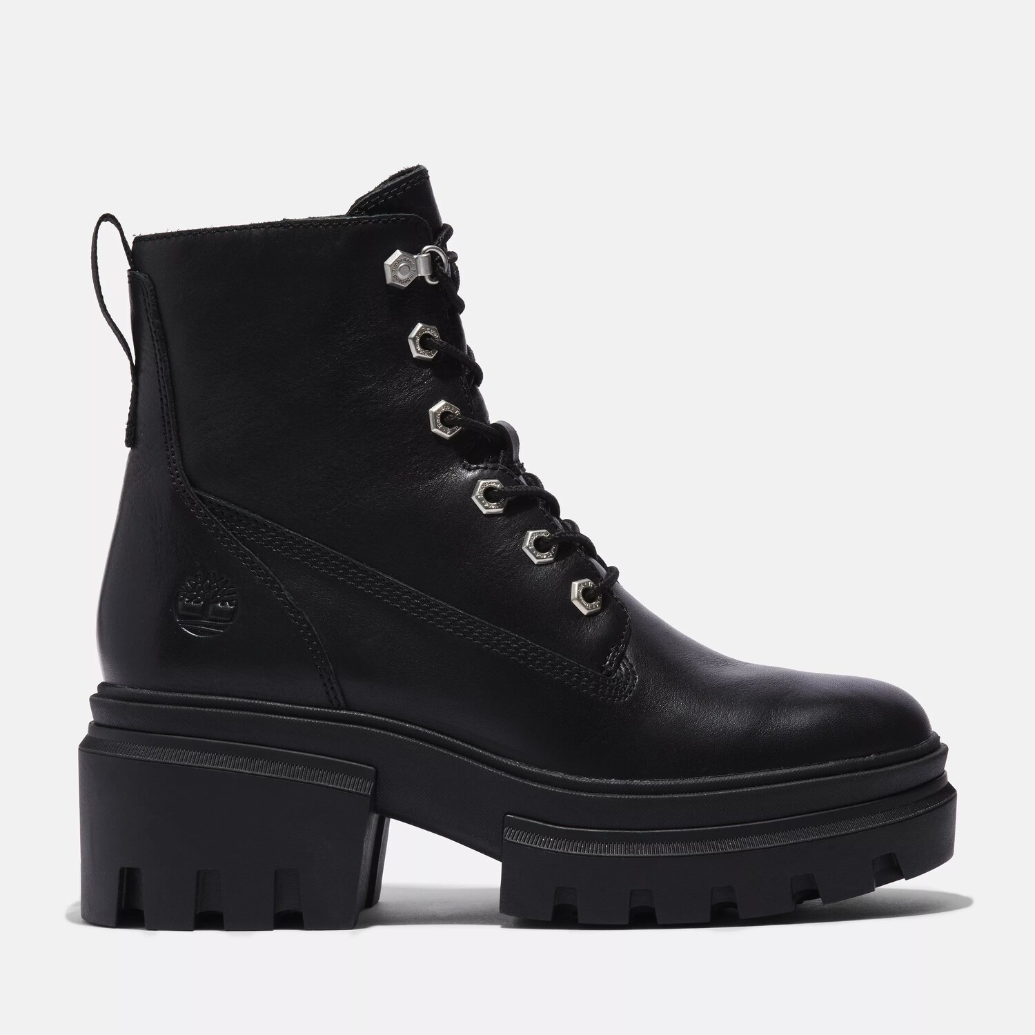 Женские 6-дюймовые ботинки Everleigh на шнуровке Timberland, цвет Black Full-Grain