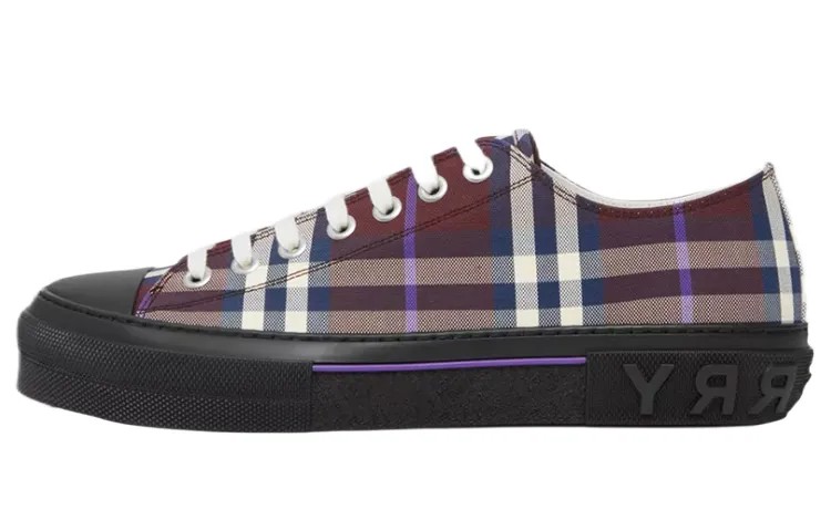 Кроссовки Vintage Check Low Top в бордовую клетку Burberry