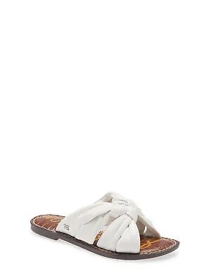 SAM EDELMAN Женские белые кожаные сандалии Garson Slip On Slide Sandals 8 M с кожаными ремешками