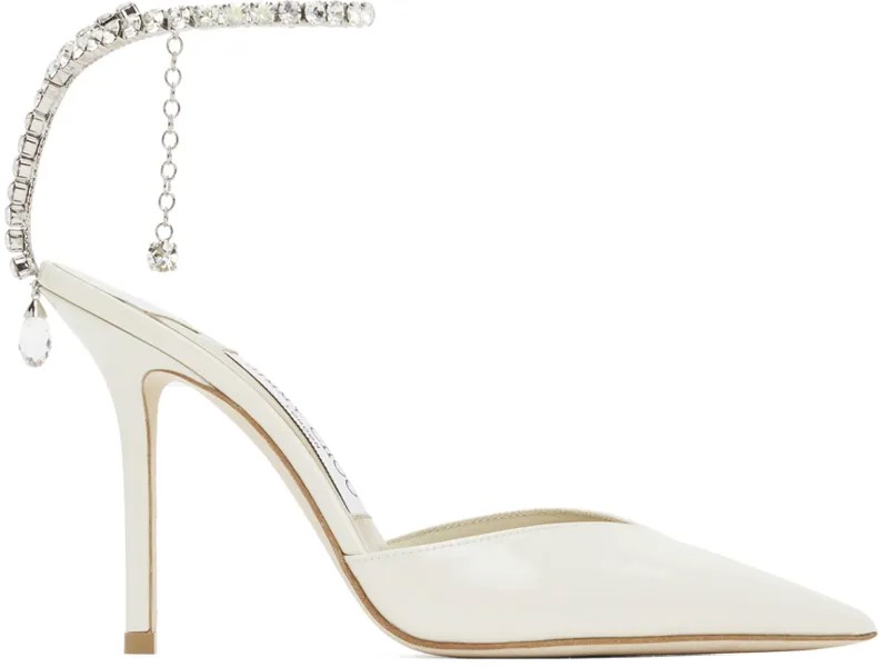 Бежевые туфли на каблуке Saeda 100 Jimmy Choo
