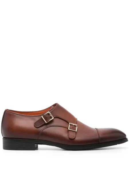 Santoni туфли монки с эффектом омбре, коричневый