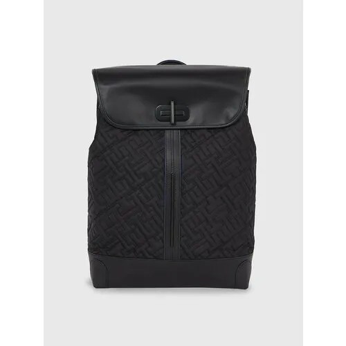 Рюкзак TOMMY HILFIGER Turnlock Quilted, фактура стеганая, черный