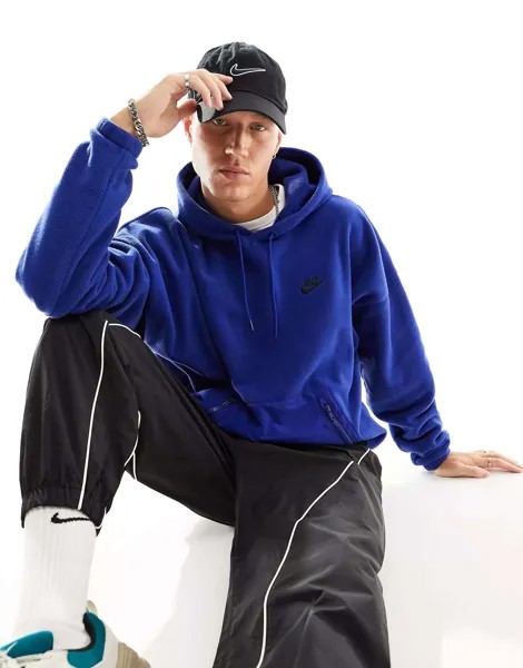 Синяя худи из флиса Nike Club