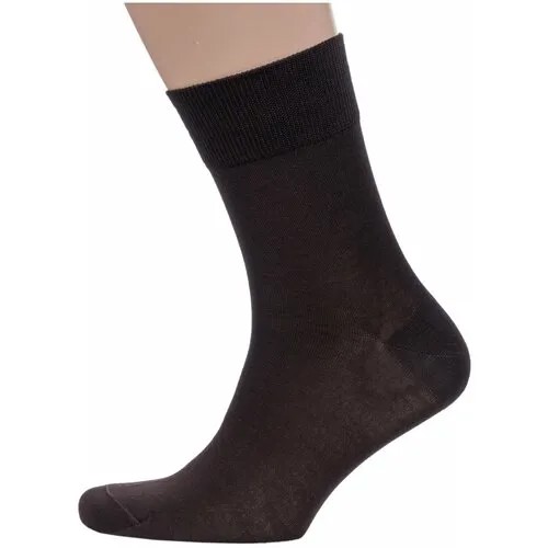 Мужские носки из 100% микромодала Grinston socks (PINGONS) коричневые, размер 29