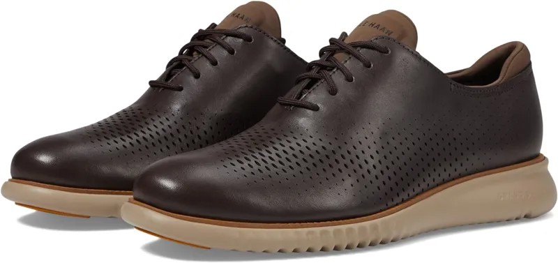 Оксфорды 2.Zerogrand Laser Wing Tip Oxford Lined Cole Haan, цвет Dark Chocolate/Cobblestone