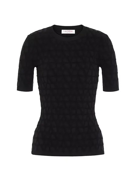 Свитер из эластичной вискозы Toile Iconographe Valentino Garavani, черный