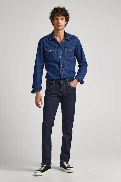 Джинсы с контрастной строчкой Pepe Jeans London, синий